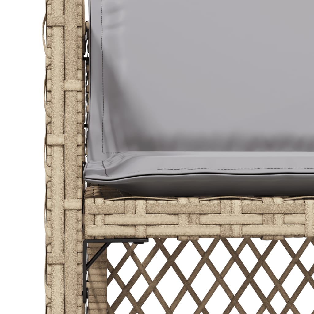 havestole 4 stk. med hynder polyrattan blandet beige