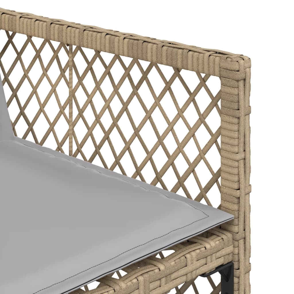 havestole 4 stk. med hynder polyrattan blandet beige