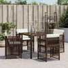 havestole 4 stk. med hynder polyrattan brun