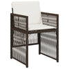 havestole 4 stk. med hynder polyrattan brun