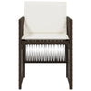 havestole 4 stk. med hynder polyrattan brun