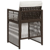 havestole 4 stk. med hynder polyrattan brun
