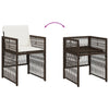 havestole 4 stk. med hynder polyrattan brun