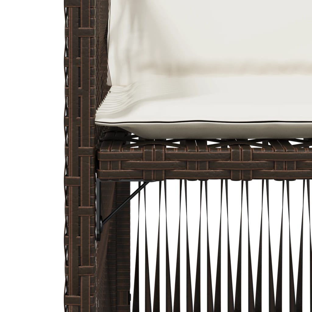 havestole 4 stk. med hynder polyrattan brun