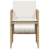 havestole 4 stk. med hynder polyrattan beige