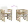 havestole 4 stk. med hynder polyrattan beige