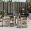 havestole 4 stk. med hynder polyrattan lysegrå
