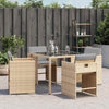 havestole 4 stk. med hynder polyrattan blandet beige