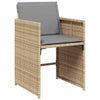 havestole 4 stk. med hynder polyrattan blandet beige