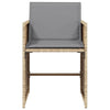 havestole 4 stk. med hynder polyrattan blandet beige