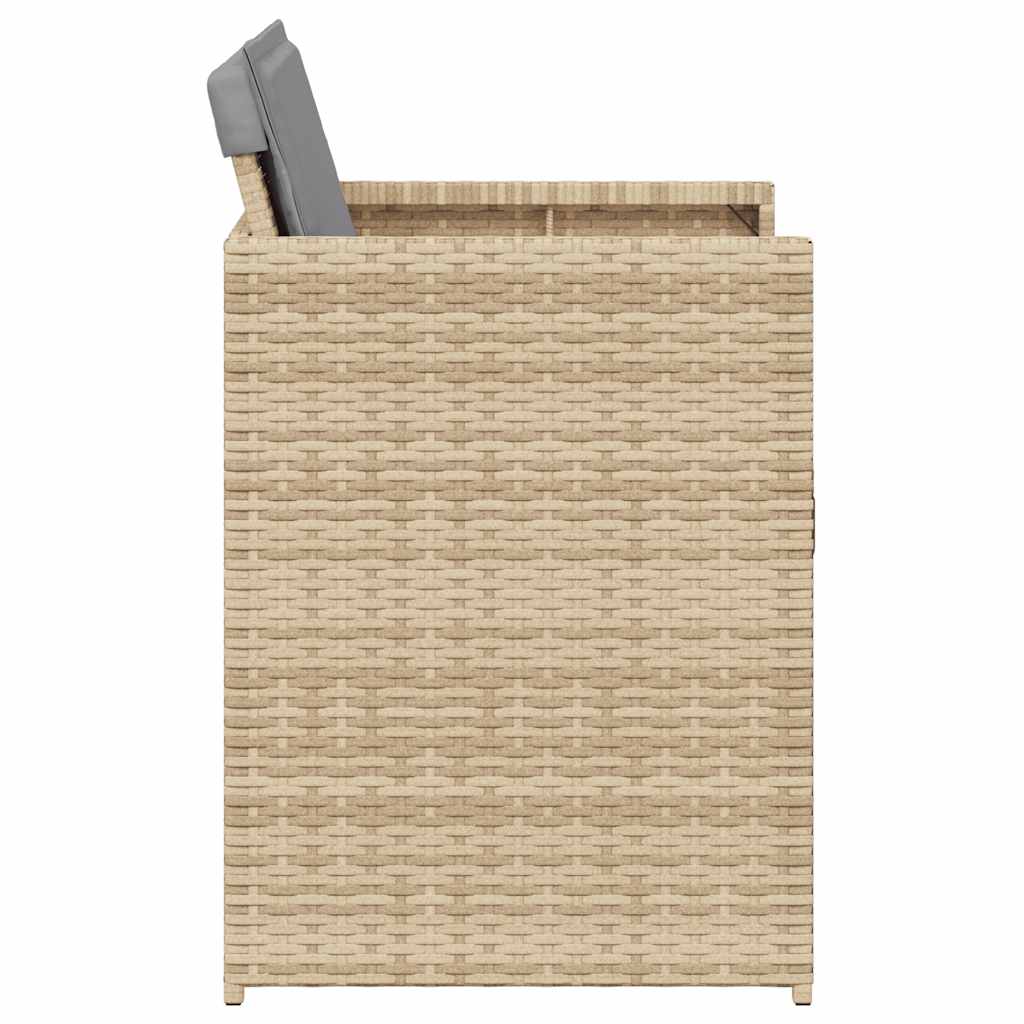havestole 4 stk. med hynder polyrattan blandet beige
