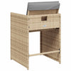 havestole 4 stk. med hynder polyrattan blandet beige