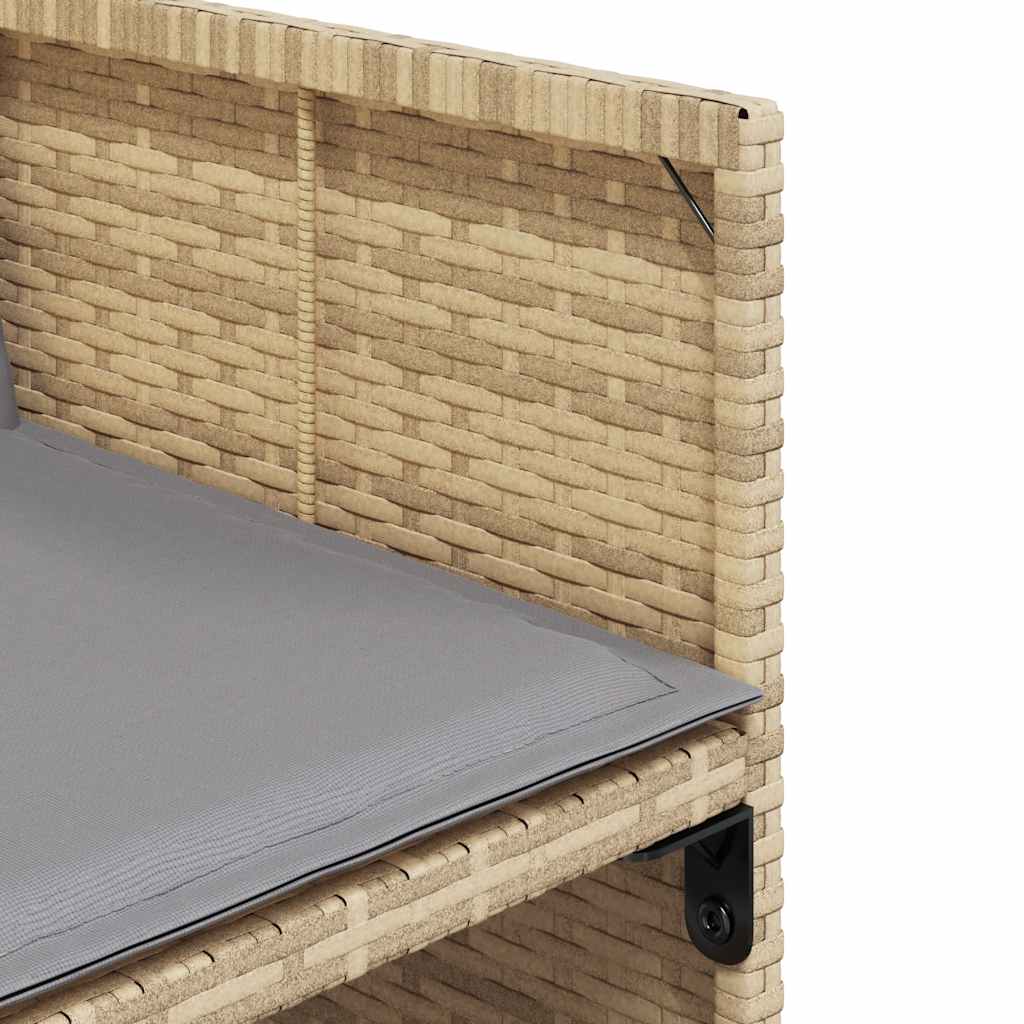 havestole 4 stk. med hynder polyrattan blandet beige