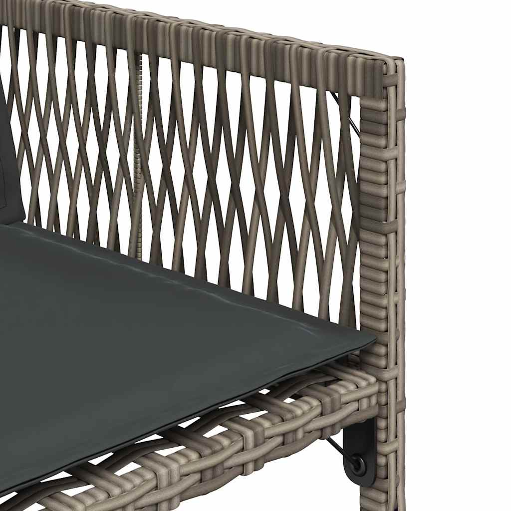 havestole med hynder 4 stk. polyrattan grå