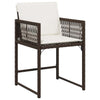 havestole 4 stk. med hynder polyrattan brun