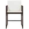 havestole 4 stk. med hynder polyrattan brun