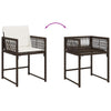 havestole 4 stk. med hynder polyrattan brun