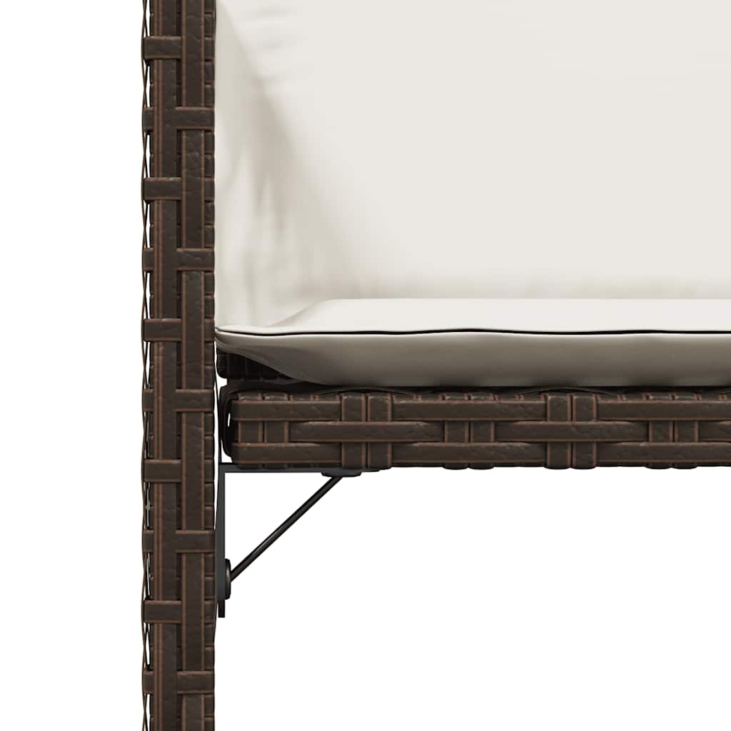 havestole 4 stk. med hynder polyrattan brun