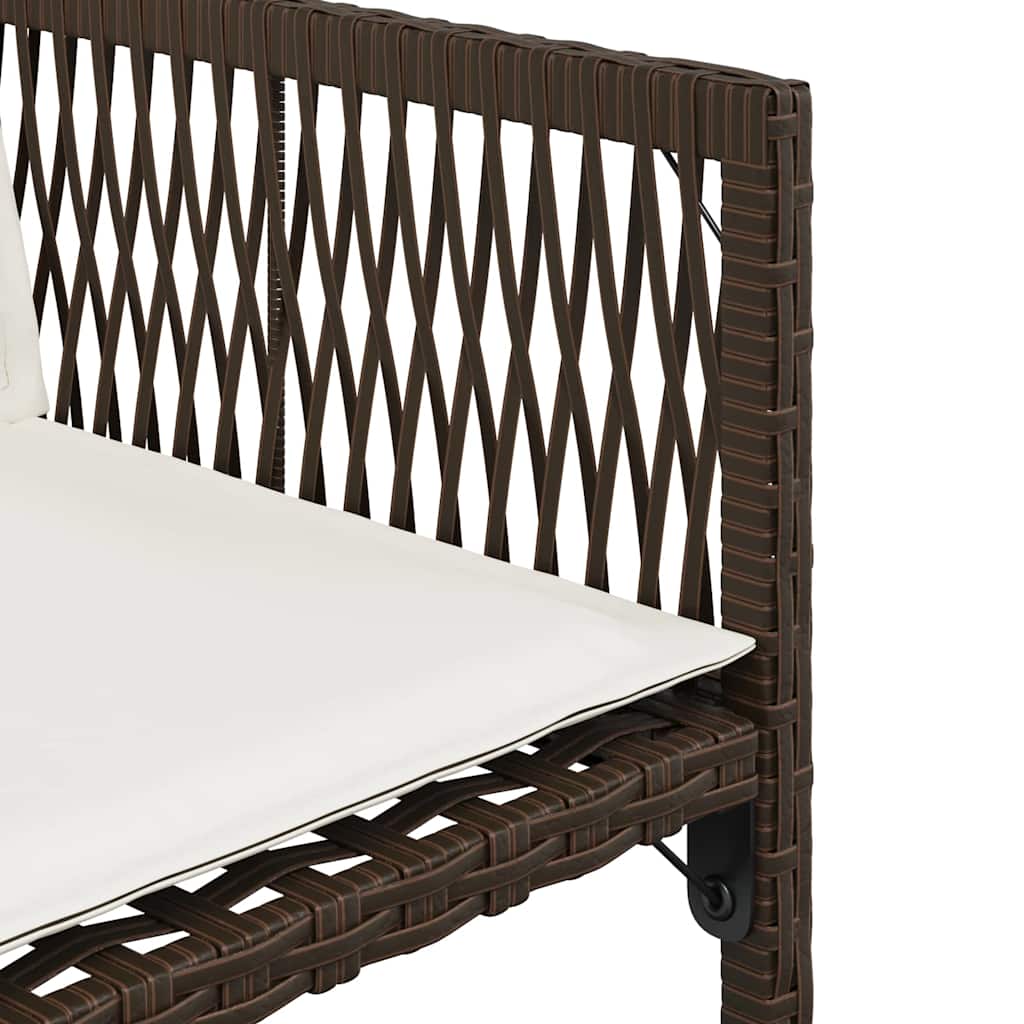 havestole 4 stk. med hynder polyrattan brun