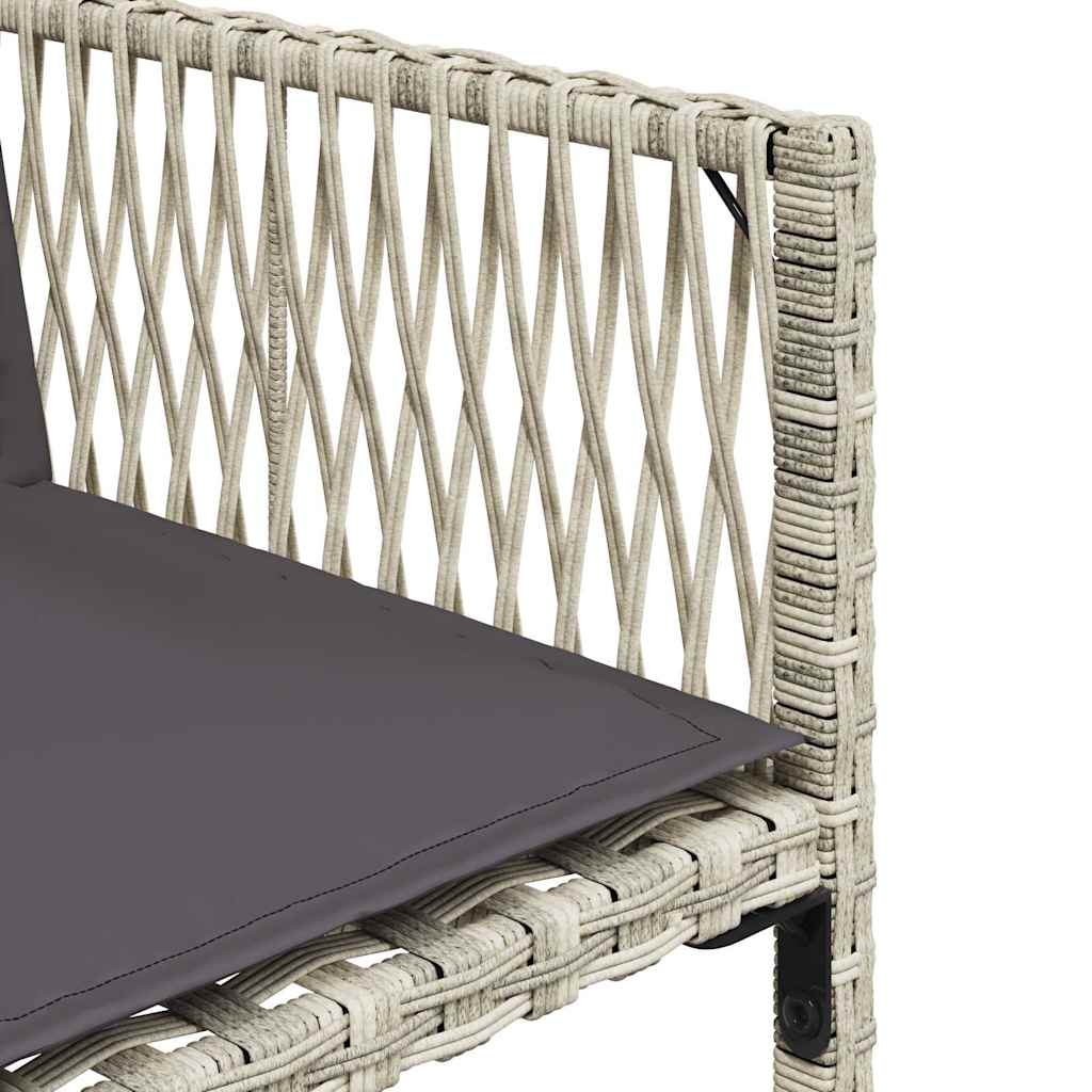 havestole 4 stk. med hynder polyrattan lysegrå