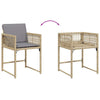 havestole 4 stk. med hynder polyrattan blandet beige