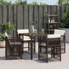 havestole 4 stk. med hynder polyrattan brun