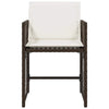 havestole 4 stk. med hynder polyrattan brun