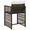 havestole 4 stk. med hynder polyrattan brun