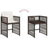 havestole 4 stk. med hynder polyrattan brun
