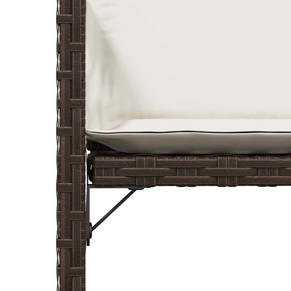 havestole 4 stk. med hynder polyrattan brun