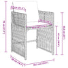 havestole 4 stk. med hynder polyrattan brun