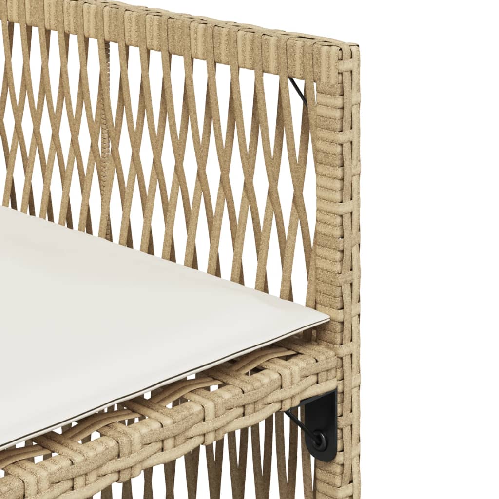 havestole 4 stk. med hynder polyrattan beige