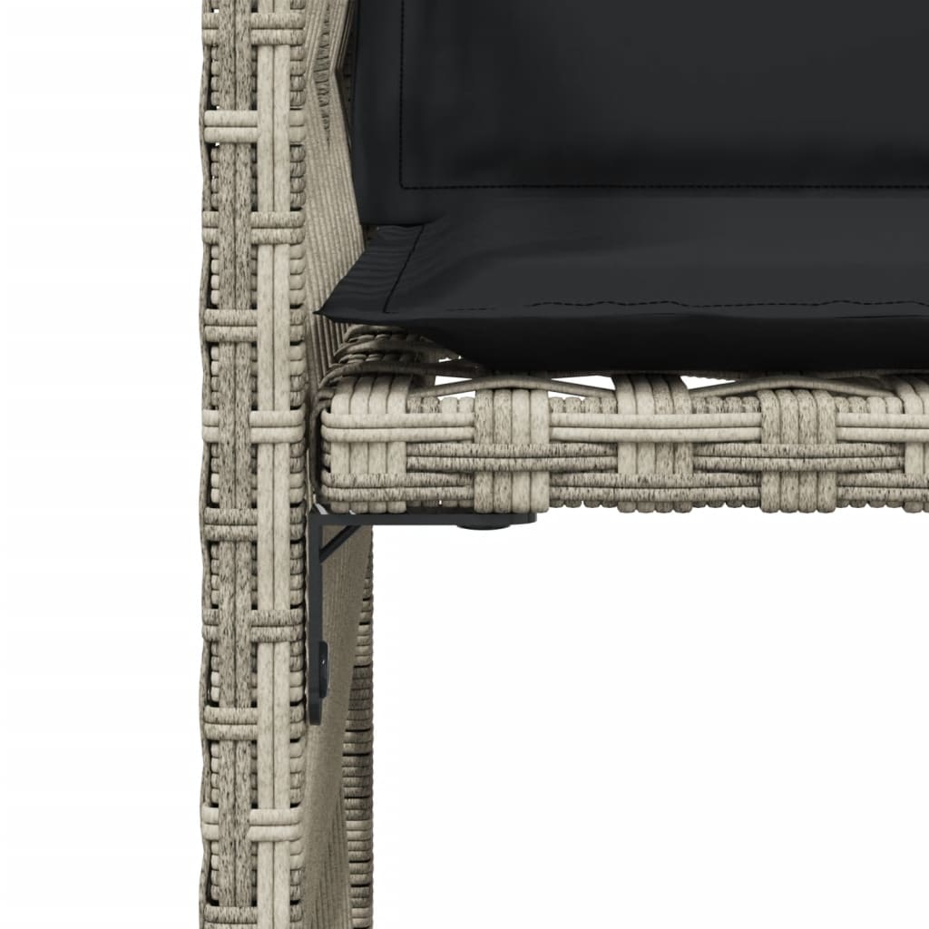 havestole 4 stk. med hynder polyrattan lysegrå