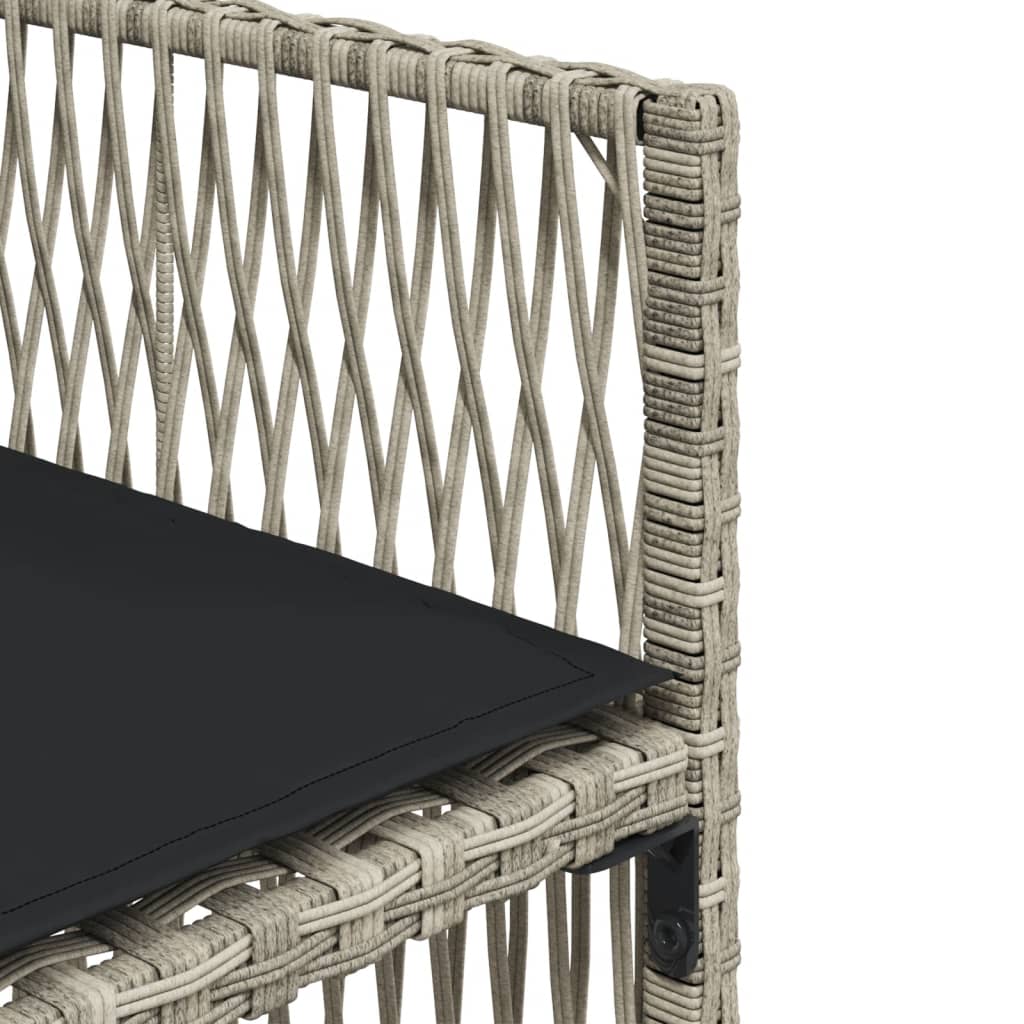 havestole 4 stk. med hynder polyrattan lysegrå