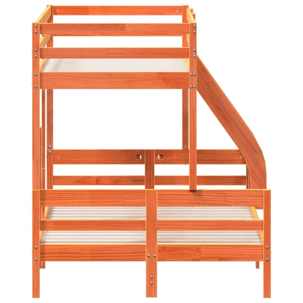 køjeseng 80x200/120x200 cm massivt fyrretræ gyldenbrun