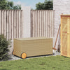 opbevaringsboks med hjul 190 l polyrattan beige