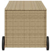 opbevaringsboks med hjul 190 l polyrattan beige