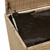 opbevaringsboks med hjul 190 l polyrattan beige