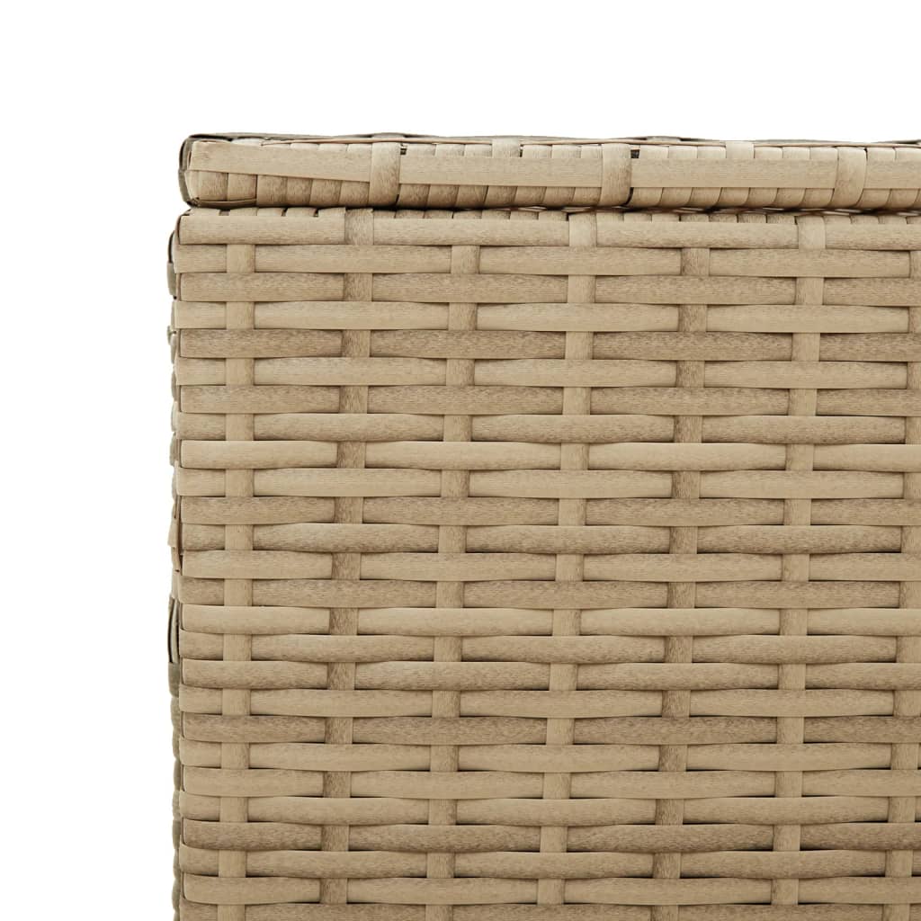 opbevaringsboks med hjul 190 l polyrattan beige