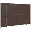 rumdeler 6 paneler polyrattan brun