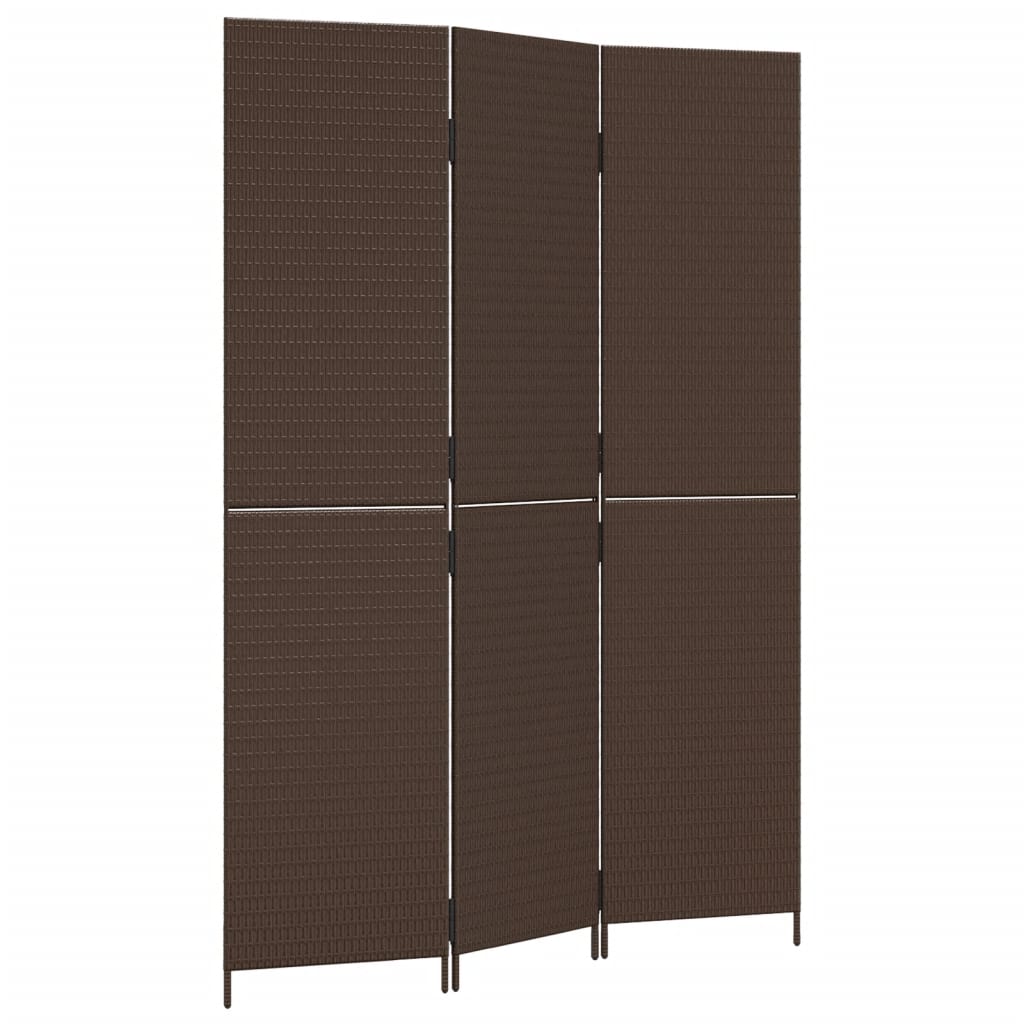 rumdeler 3 paneler polyrattan brun