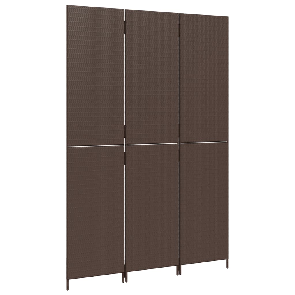 rumdeler 3 paneler polyrattan brun