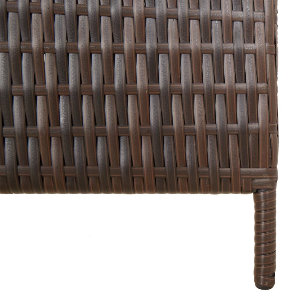 rumdeler 3 paneler polyrattan brun