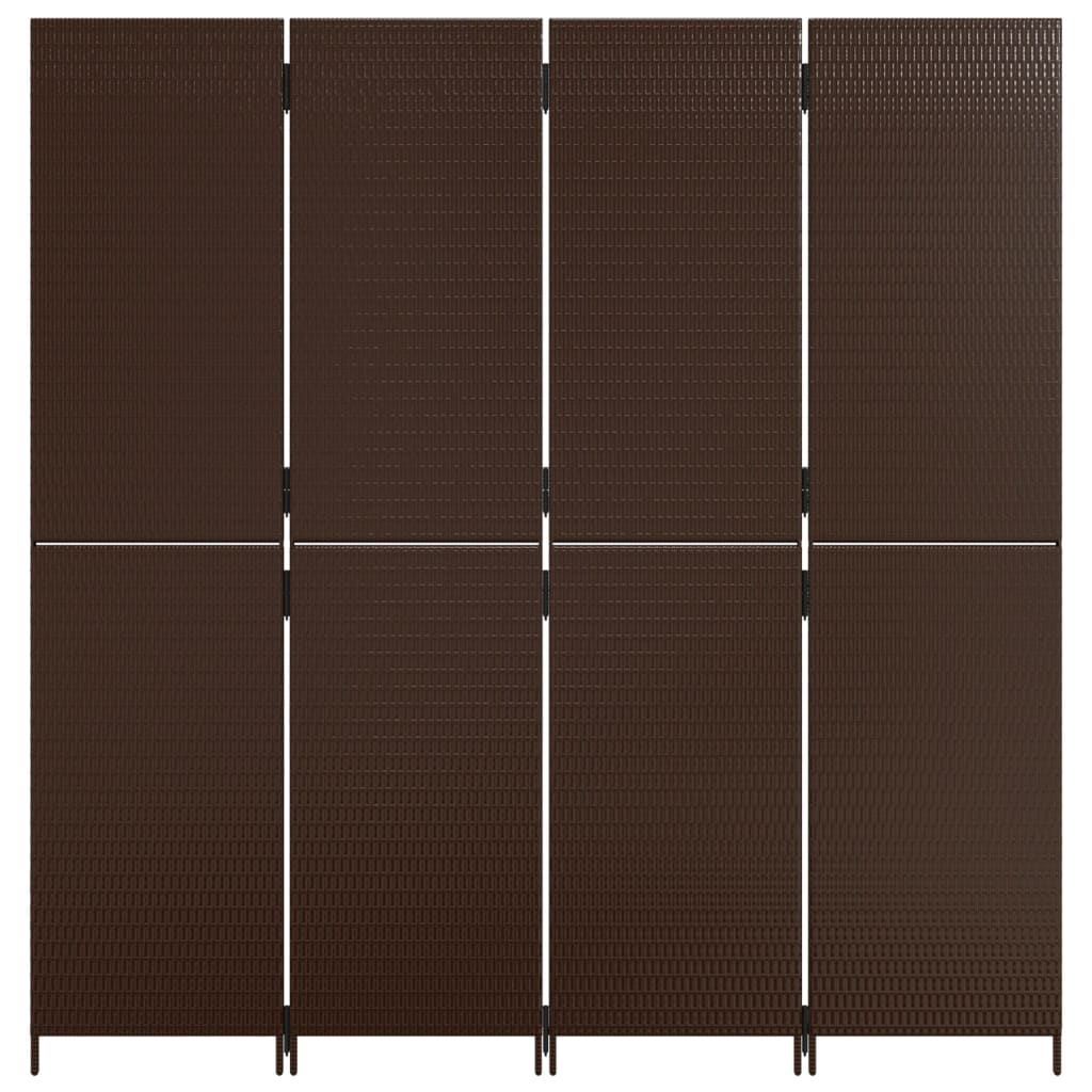 rumdeler 4 paneler polyrattan brun