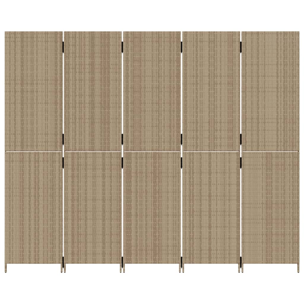 rumdeler 5 paneler polyrattan beige