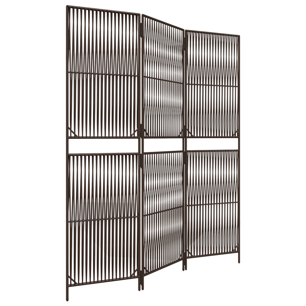 rumdeler 3 paneler polyrattan brun