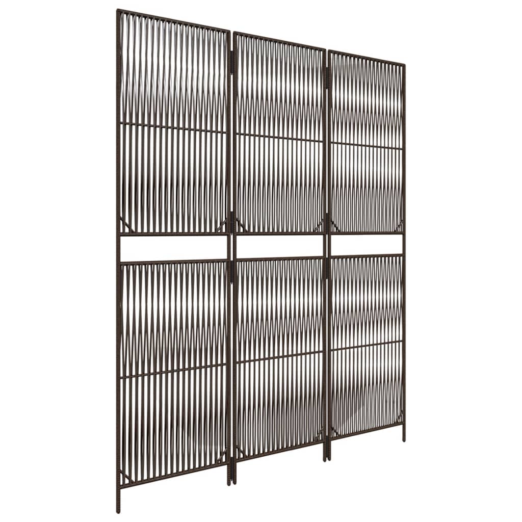 rumdeler 3 paneler polyrattan brun