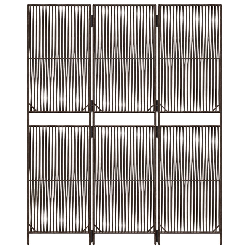 rumdeler 3 paneler polyrattan brun
