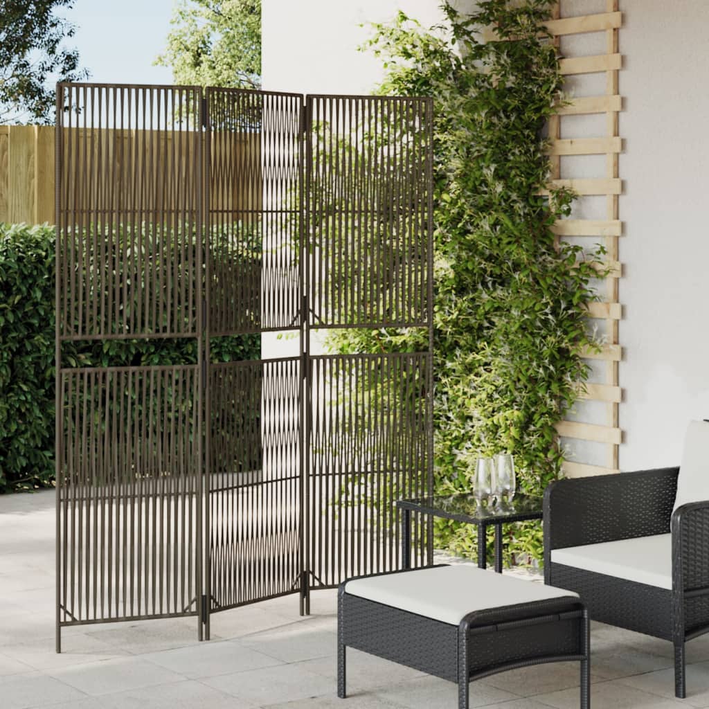 rumdeler 3 paneler polyrattan grå