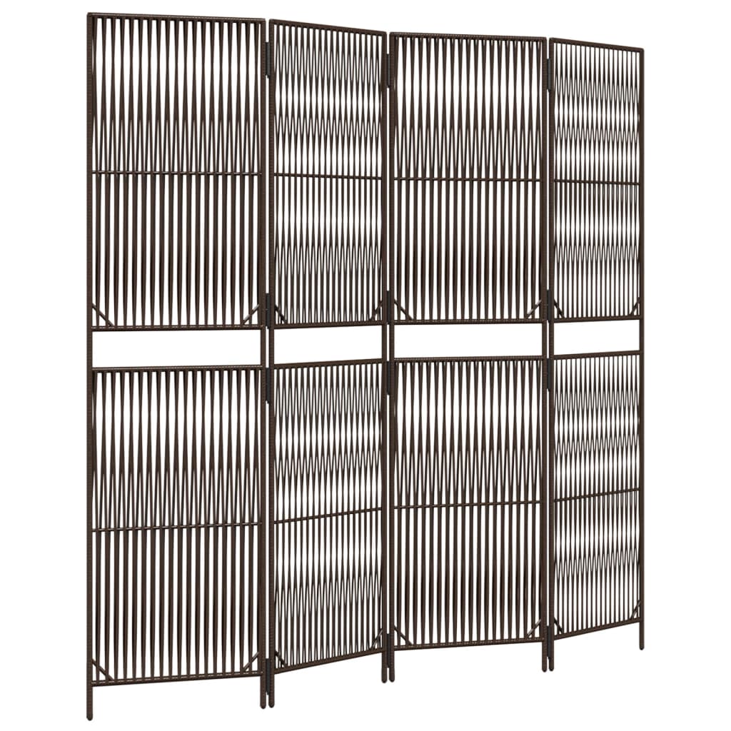 rumdeler 4 paneler polyrattan brun